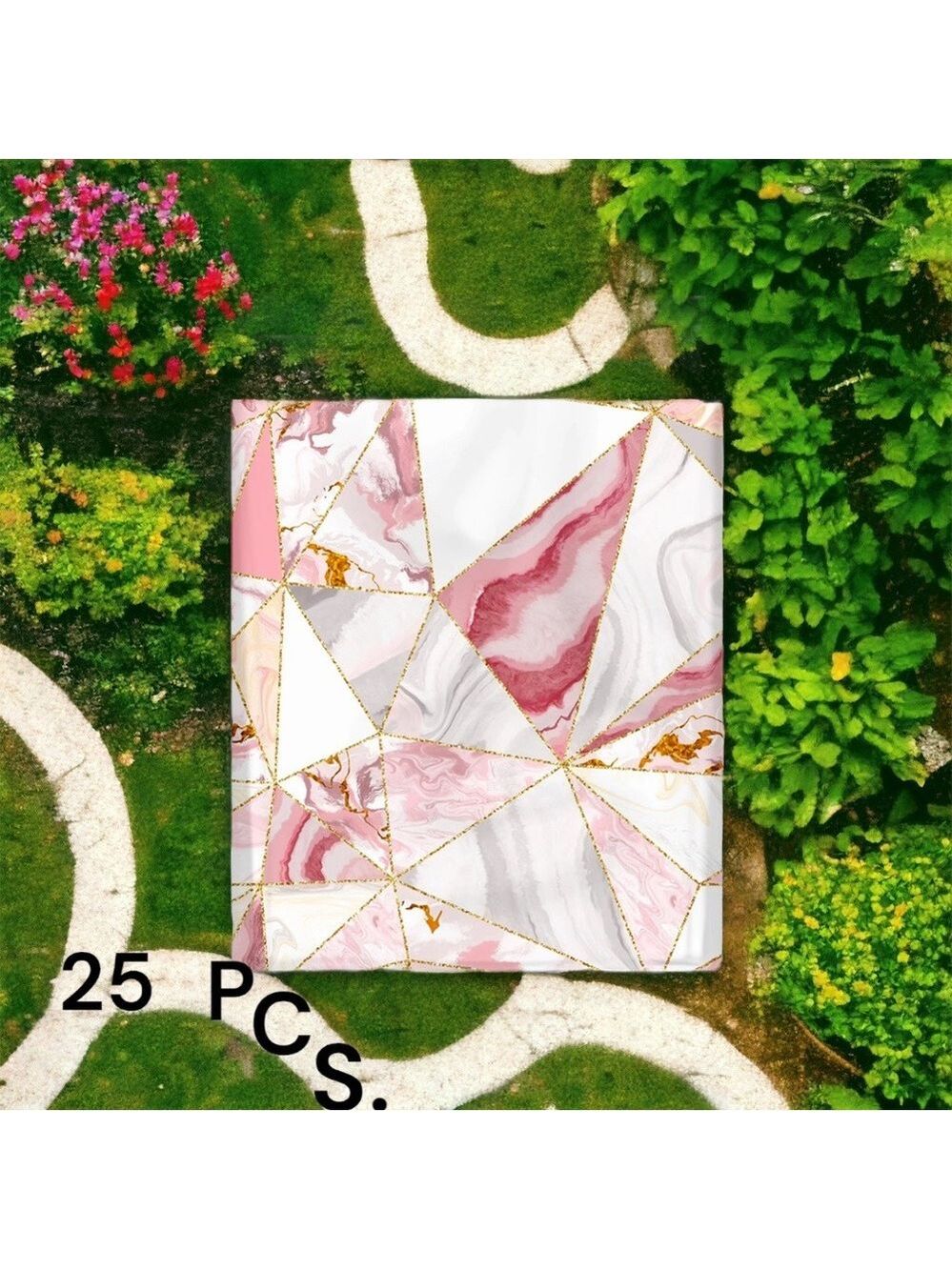 25 10X13 Poly Mailers, Pink Marble, Shipping Envelopes, PRICE IS FIRM - Picture 5 of 7